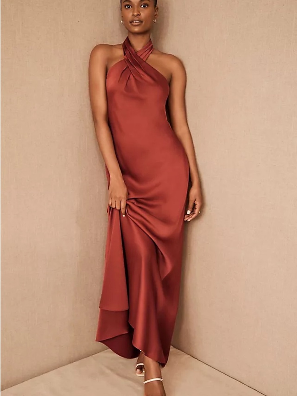 BHLDN Ruby Satin Charmeuse Dress Size 0